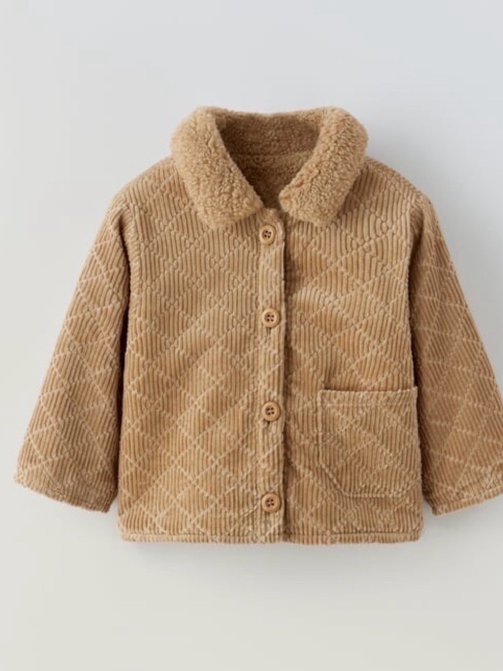 Zara Brown Corduroy Quilted Jacket size 12-18 months
